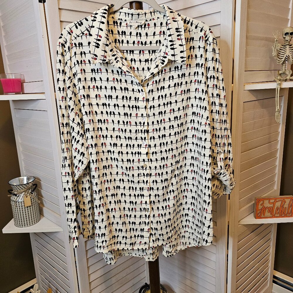 Jane and Delancey Plus Size 3X Button Down Parrot Blouse